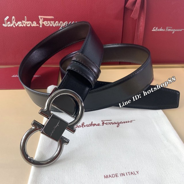 菲拉格慕專櫃款男士皮帶 Ferragamo精品銅扣腰帶  jjp1949